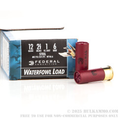 25 Rounds of 12ga Ammo by Federal - 1 ounce #6 Shot (Steel)