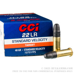 5000 Rounds of .22 LR Standard Velocity Ammo by CCI - 40gr LRN