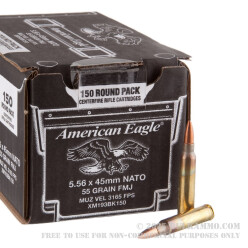 600 Rounds of 5.56x45 Ammo by Federal American Eagle -  55 Grain FMJ