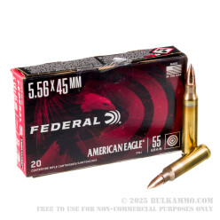 500 Rounds of 5.56x45 Ammo by Federal American Eagle - 55gr FMJ