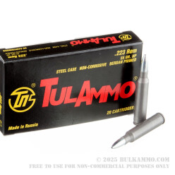 1000 Rounds of .223 Ammo by Tula - 55gr HP