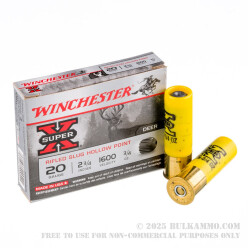 250 Rounds of 20ga Ammo by Winchester - 3/4 ounce Rifled Slug