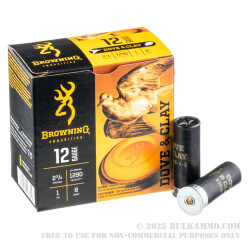 250 Rounds of 12ga Ammo by Browning Dove & Clay - 1 ounce #8 shot