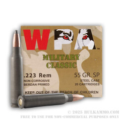 500  Rounds of .223 Ammo by Wolf WPA - 55gr SP