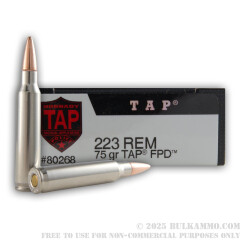 20 Rounds of .223 Ammo by Hornady - 75gr JHP