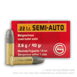 500 Rounds of .22 LR Ammo by GECO - 40gr LRN
