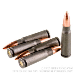 1000 Rounds of 7.62x39mm Ammo by Wolf WPA Polyformance - 123gr FMJ