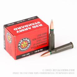 620 Rounds of 7.62x54R Ammo by Red Army Standard - 148gr FMJ