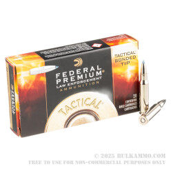 20 Rounds of .308 Win Ammo by Federal LE - 168gr Tactical Bonded Tip *FACTORY SECONDS*