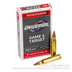 20 Rounds of .223 Ammo by Winchester Universal Game & Target - 55gr BTHP