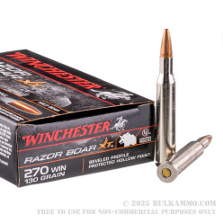 20 Rounds of .270 Win Ammo by Winchester Razor Boar - 130gr HP