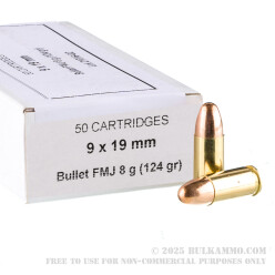 1000 Rounds of 9mm Ammo by Prvi Partizan - 124gr FMJ