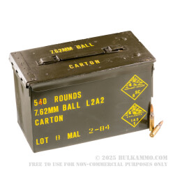 540 Rounds of 7.62x51mm NATO Ammo of Malaysian Military Surplus - 146gr FMJ