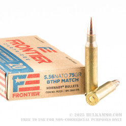20 Rounds of 5.56x45 Ammo by Hornady Frontier - 75gr HPBT