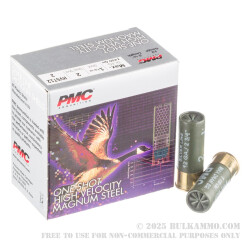 12 ga - 2-3/4" - 1 1/8 oz. - Steel #2 Shot - High Velocity Magnum Steel Load - PMC - 250 Rounds