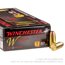 500  Rounds of .40 S&W Ammo by Winchester - 180gr FMJ