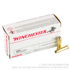 50 Rounds of .38 Spl Ammo by Winchester USA - 125gr JSP
