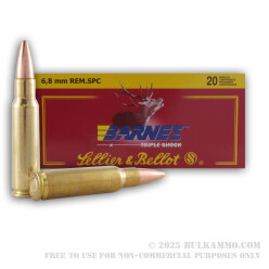 20 Rounds of 6.8 SPC Ammo by Sellier & Bellot - 110gr Barnes TSX