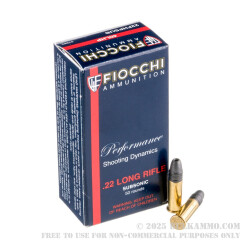 50 Rounds of .22 LR Ammo by Fiocchi - 40gr HP
