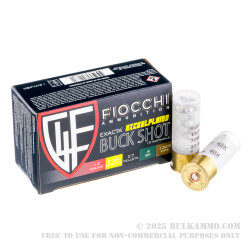 10rds - 12 Gauge Fiocchi 2 3/4" 27 Pellet #4 Buckshot Ammo
