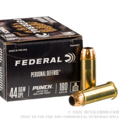20 Rounds of .44 S&W Spl Ammo by Federal Punch - 180gr JHP