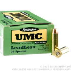 50 Rounds of .38 Spl Ammo by Remington UMC - Leadless - 125gr FNEB