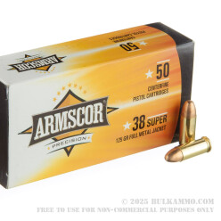 1000 Rounds of .38 Super Ammo by Armscor Precision - 125gr FMJ