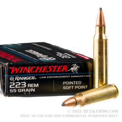 20 Rounds of .223 Ammo by Winchester Ranger - 55gr PSP