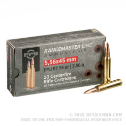 1000 Rounds of 5.56x45 Ammo by Prvi Partizan Rangemaster - 55gr FMJBT