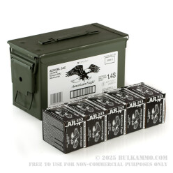 500 Rounds of .223 Ammo by Federal American Eagle - 55gr FMJ - Ammo Can