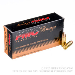 50 Rounds of .38 Super +P Ammo by PMC - 130gr FMJ