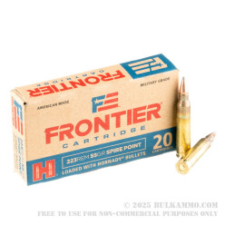 500 Rounds of .223 Ammo by Hornady Frontier - 55gr SP