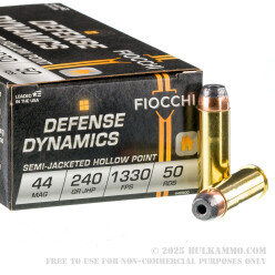50 Rounds of .44 Mag Ammo by Fiocchi - 240gr SJHP