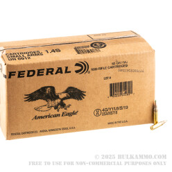 1000 Rounds of 5.56x45 XM855 Steel Core Ammo by Lake City - 62gr FMJ