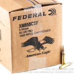 1000 Rounds of 5.56x45 XM855 Steel Core Ammo by Lake City - 62gr FMJ