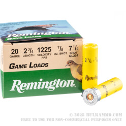 250 Rounds of 20ga Ammo by Remington - 7/8 ounce #7 1/2 shot