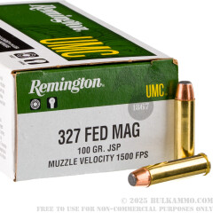50 Rounds of .327 Federal Mag Ammo by Remington UMC - 100gr JSP