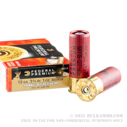 5 Rounds of 12ga Ammo by Federal - 1 ounce Rifled Slug