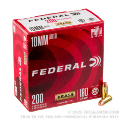 200 Rounds of 10mm Ammo by Federal Champion - 180gr FMJ