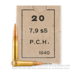 960 Rounds of 8mm Mauser Ammo by Greek Military Surplus - 198gr FMJ *Corrosive*
