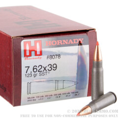 500  Rounds of 7.62x39mm Ammo by Hornady - 123gr SST