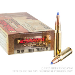 20 Rounds of .308 Win Ammo by Barnes - 168gr TTSX