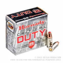 250 Rounds of 9mm Ammo by Hornady Critical Duty - 135gr JHP