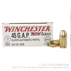 50 Rounds of .45 GAP Ammo by Winchester - 230gr BEB