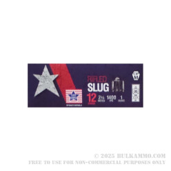 250 Rounds of 12ga Ammo by Stars & Stripes - 2-3/4" 1 oz. Rifled Slug
