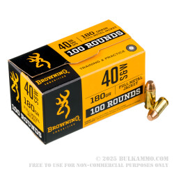 500 Rounds of .40 S&W Ammo by Browning - 180gr FMJ 500 Rounds of .40 S&W Ammo by Browning - 180gr FMJ