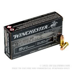500 Rounds of .45 ACP Ammo by Winchester Super Suppressed - 230gr FMJ Encapsulated 500 Rounds of .45 ACP Ammo by Winchester Super Suppressed - 230gr FMJ Encapsulated