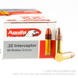 500 Rounds of .22 LR Ammo by Aguila Interceptor - 40gr CPSP