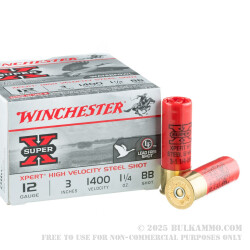 25 Rounds of 12ga Ammo by Winchester Super-X Xpert HV - 1 1/4 ounce BB Steel Shot