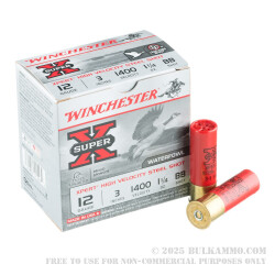 25 Rounds of 12ga Ammo by Winchester Super-X Xpert HV - 1 1/4 ounce BB Steel Shot